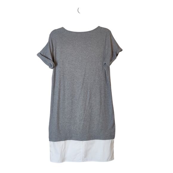 Theory Saydie Classic Gray Minimal Shirt Dress Shirttail Hem Medium Made in Peru - Picture 3 of 10